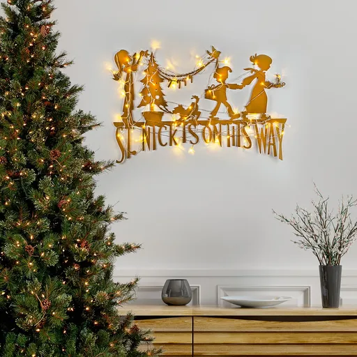 Decoratiune luminoasa XMASGOLD-011, Tanelorn, 70x74 cm, metal, auriu