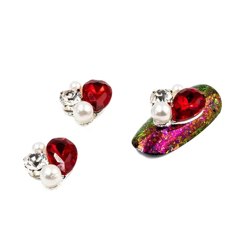 Cristale Unghii Red Crystal Nr. 74, Set 3 buc