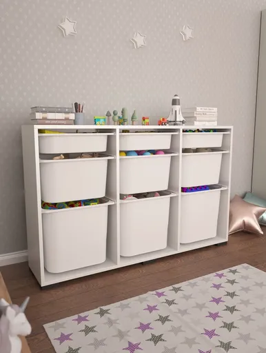 Dulap multifunctional, Hanah Home, Bofi, 134x84x30 cm, Alb