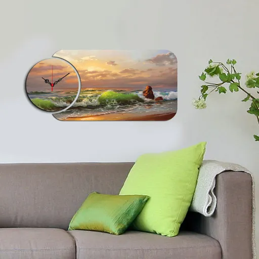 Ceas de perete, YMS-06, Dimensiune: 68 x 32 cm, Multicolor