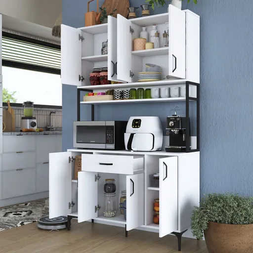 Dulap multifunctional, Hanah Home, JE127 -2984, 120x198.6x40 cm, Alb