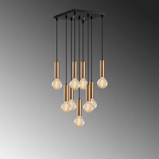 Lustra, Tempo - 6027, Tatum, 50 x 50 x 136 cm, 9 x E27, 40W, aramiu antic