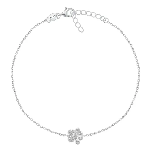 Brilio Silver Brățară din argint pentru picior Lăbuță cu zircon ANK109W