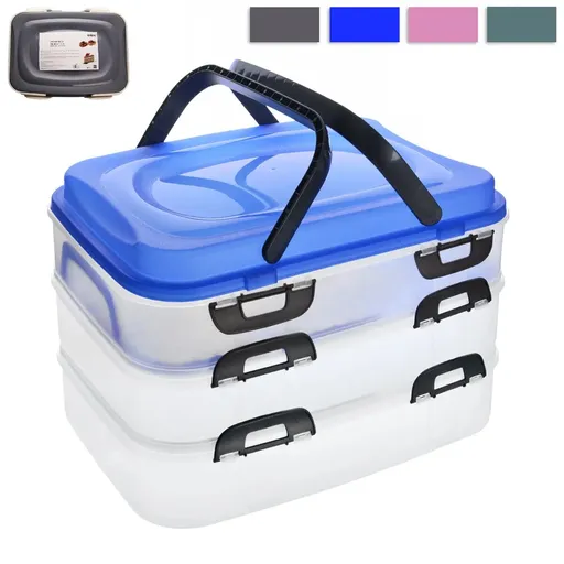 Cutie picnic cu mânere, 3 niveluri