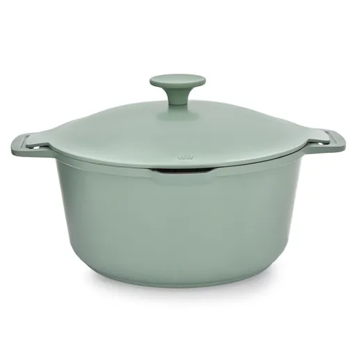 Oala cu capac Fern, Ambition, 24 cm, 4.4 L, aluminiu, verde/negru