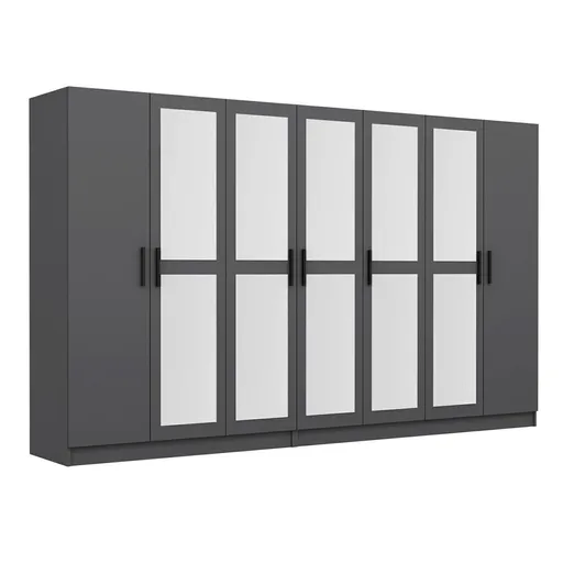 Dulap pentru haine, Hanah Home, Kale, 315x190x52 cm, Antracit