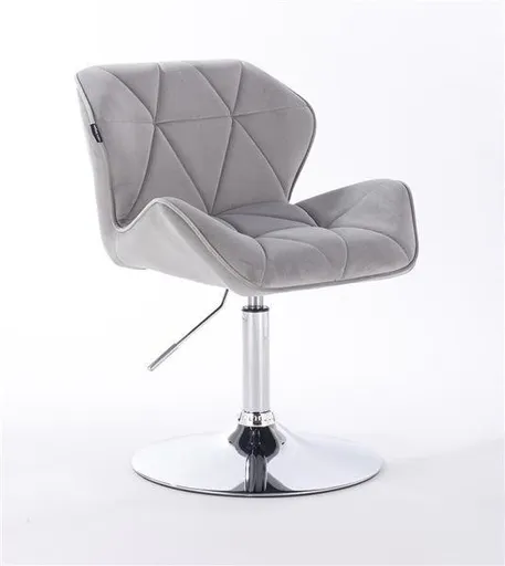 Scaun Catifea Gri Velur, Reglabil pe Inaltime