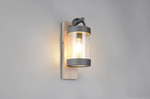 Aplica de perete pentru exterior Sambesi, TRIO, 12.5x33 cm, 28W, 1x E27, aluminiu, antracit/natur