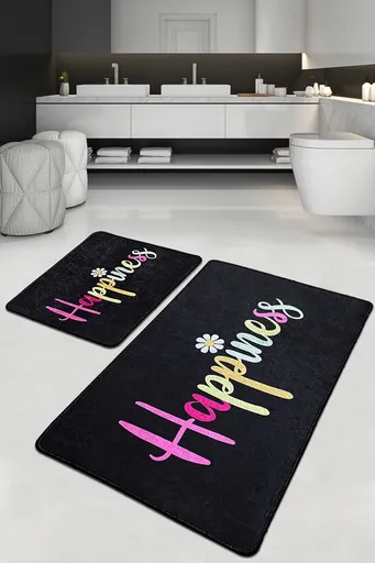 Set covorase de baie, L'essentiel Maison, Happiness Djt, Poliester, Multicolor