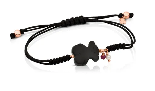 Tous Brățară Cabala neagră cu perlă și rubin New Tibet 1000109100