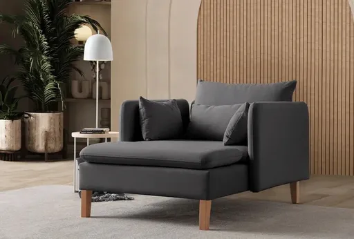 Fotoliu, Atelier del Sofa, 752EST1703, Frame: 70% HORNBEAM/30% MELAMINE COATED CHIPBOARD, Antracit