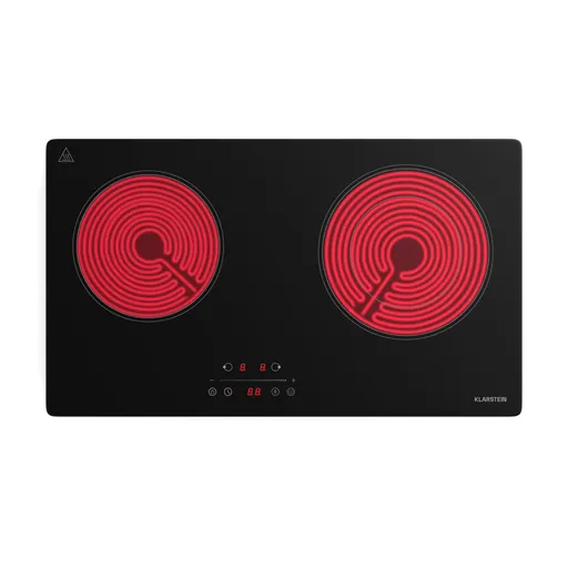 Klarstein Plită CeramEase Slim VTC, ceramică, 2 plite, 4 kW, tactilă, temporizator