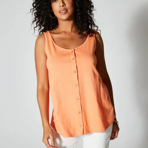 Top de culoare solidă cu nasturi