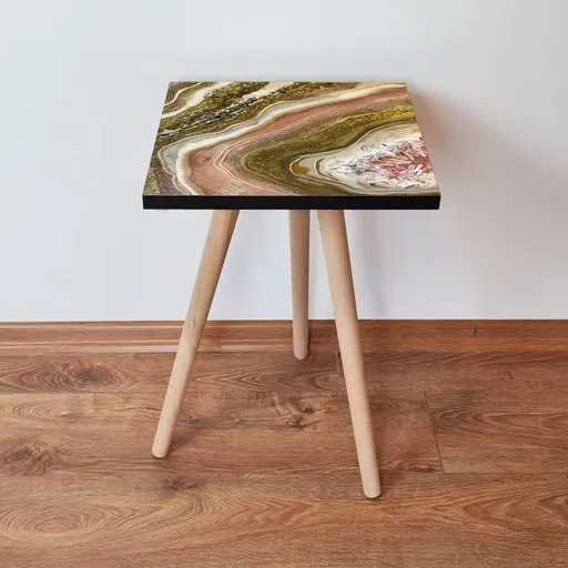 Masuta, Hanah Home, Shp296, 35x42x35 cm, Auriu / Maro / Somon / Alb