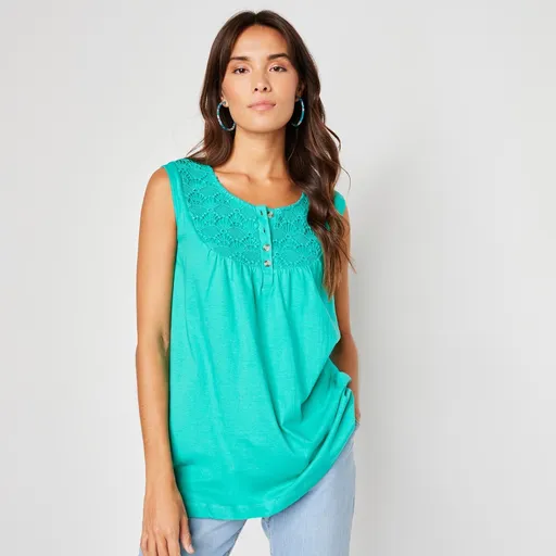 Top tunică cu macramé