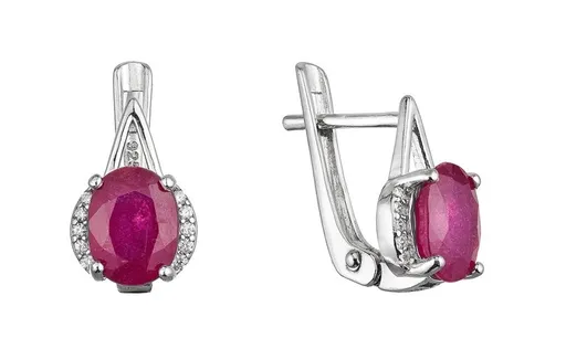Evolution Group - Pavona Cercei suspendați din argint cu rubin autentic 11489.3