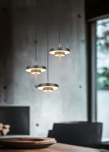 Lustra Keaton, TRIO, 45x150 cm, 10W, 1x SMD, metal, negru/auriu