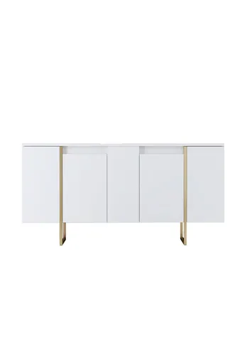 Consola, Hanah Home, Luxe, 160x35x80 cm, Alb/Auriu