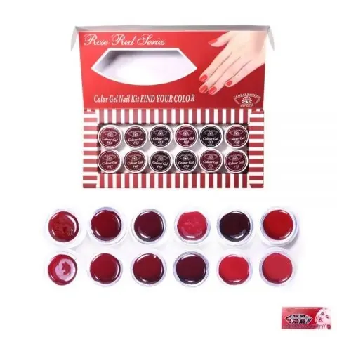 Set Gel Color Rose Red Series, 12 buc x 5g, TPO Free