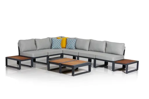 Set mobilier de gradina, Hanah Home, Lapuarta 1, Gri/Negru