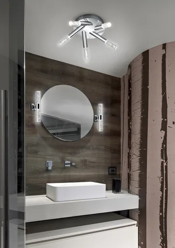 Plafoniera Bolsa, TRIO, 41.5x16.5 cm, 3.1W, 5x SMD LED, metal, argintiu