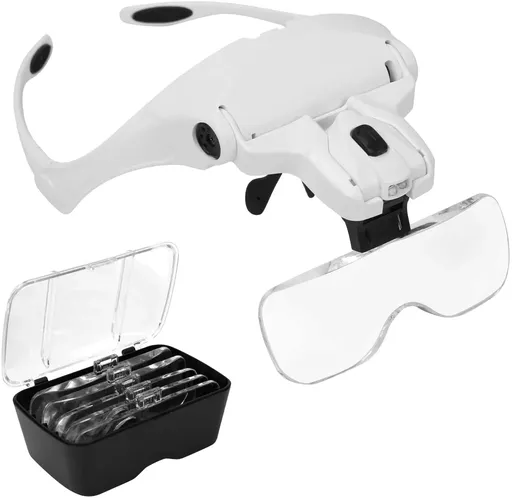 Ochelari de Marire cu 5 Tipuri de Lupe cu Led Model 9892B2