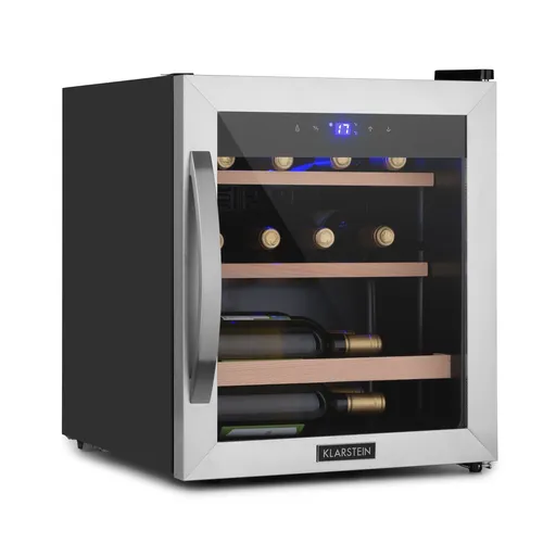 Klarstein Vinetage 12 Uno, răcitor de vin, 12 sticle 46 l, 4-18°C, 40 dB, sticlă