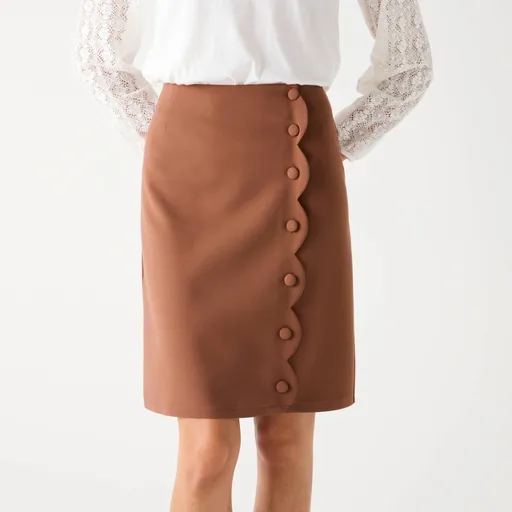 Fuste cu închidere decorativă cu nasturi