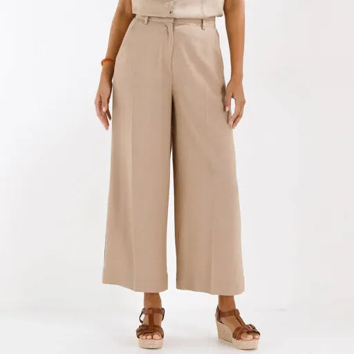 Pantaloni cu croi larg din amestec de in