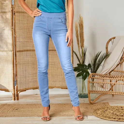 Jeggings extensibili în aspect denim