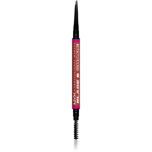 NYX Professional Makeup Blade & Shade creion pentru sprancene cu pensula culoare 06 Rich Auburn g