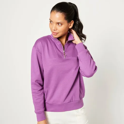 Hanorac Molton cu guler înalt cu fermoar