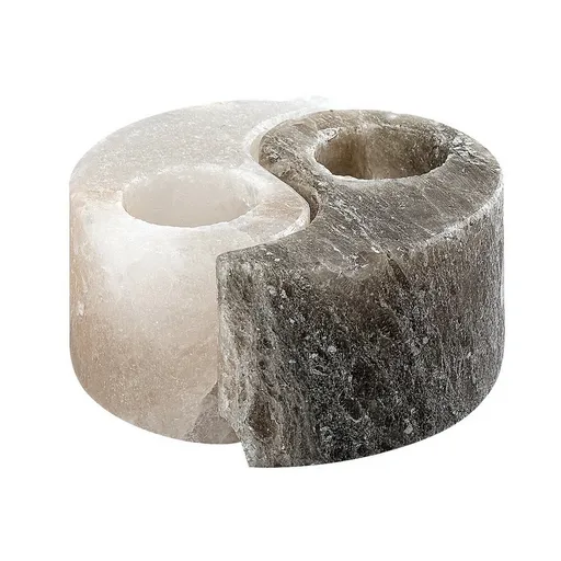 Suport de lumânare din sare Rabalux 76034 Soluna, alb-negru, alb + negru