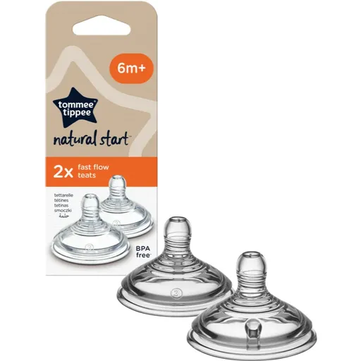 Tommee Tippee Natural Start Anti-Colic Teat tetină pentru biberon Fast Flow 6 m+ 2 buc