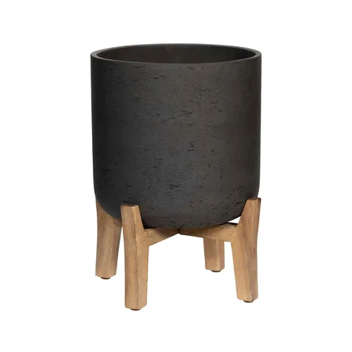 Pottery Pots Jardiniera Charlie cu picioare joase, negru antic, dimensiuni multiple - ghivece ceramice Mărime: L - v. 23 cm, ⌀ 23 cm / v. 34.5 cm, ⌀ …