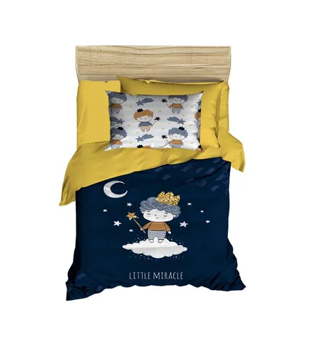 Lenjerie de pat pentru copii, L'essentiel Maison, PH184, Galben / Bleumarin / Alb