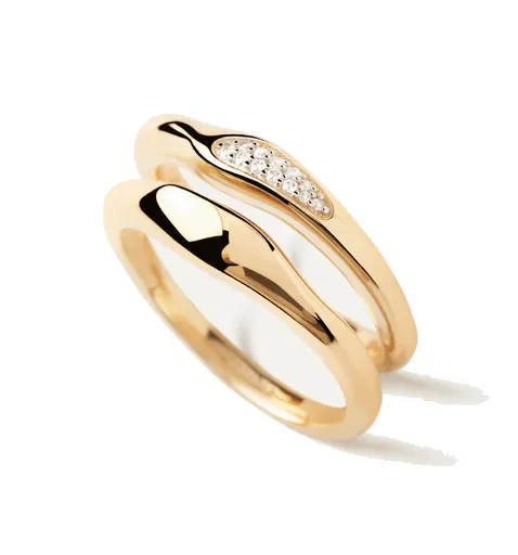 PDPAOLA Set de inele placate cu aur Onda Essentials AN01-C21 50 mm