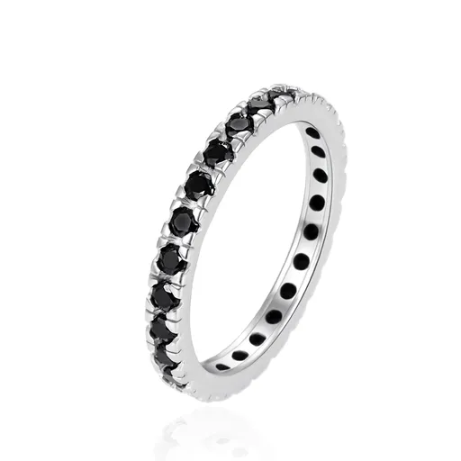 Agato Inel din argint cu zircon negru AGT-R16BK 54 mm