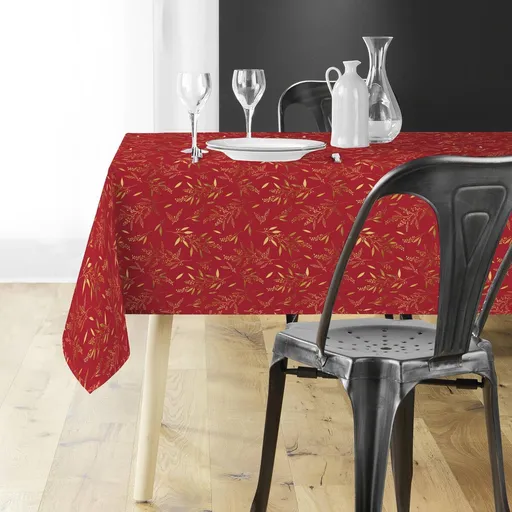 Față de masă cu motiv vegetal metalic