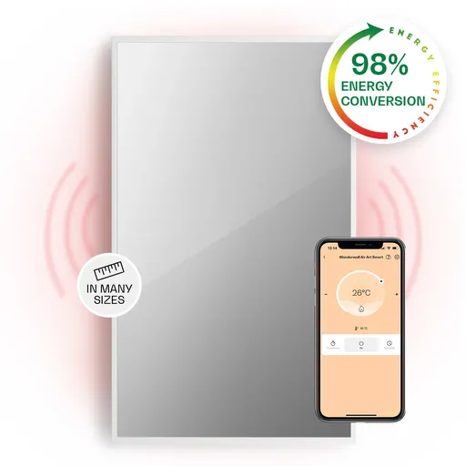 Klarstein La Palma 1000 smart, încălzitor 2 în 1, infraroșu 120 x 60 cm, 1000 W, partea frontală cu oglindă