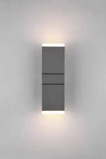 Aplica de perete pentru exterior Avon, TRIO, 9x28 cm, 7W, 2x SMD LED, aluminiu turnat, antracit