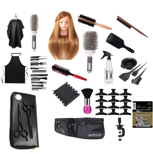 Set Kit Frizerie Coafor High Quality Nivel Avansat cu Cap Practica Sophia Plus