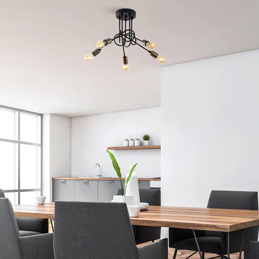 Lustra, Opviq, 942FLG1155, Negru/Maro antic