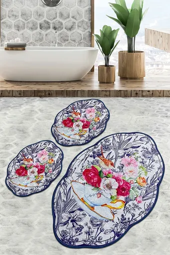 Set covorase de baie, L'essentiel Maison, Birdie Lohal Djt, Poliester, Multicolor