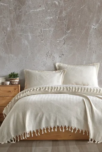 Cuvertura matlasata dubla, L'essentiel Maison, Berlino, Ecru