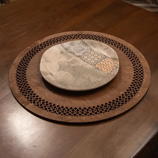 Set de covorașe de masă din lemn, Hermia, 790PYN1179, Dimensiune: 36 x 36 cm (6 bucăți), Wenge