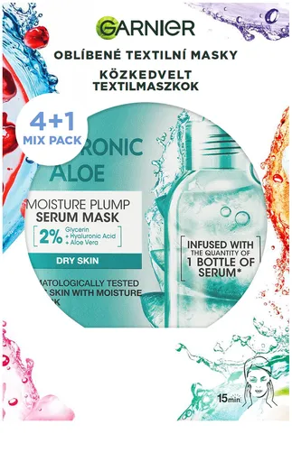 Garnier Set de măști de față textile Party Mix 4+1 buc