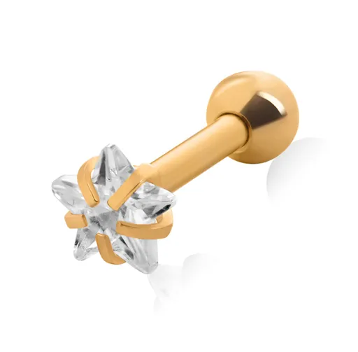 Troli Cercel piercing placat cu aur cu cristal Stea