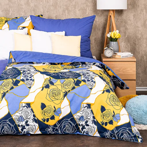 Lenjerie de pat din bumbac 4Home Blue rose, 220 x 200 cm, 2 buc. 70 x 90 cm