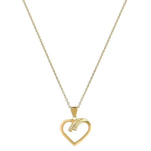 Beneto Colier din argint placat cu aur cu inimă AGS1138 / 47-GOLD (lanț, pandantiv)